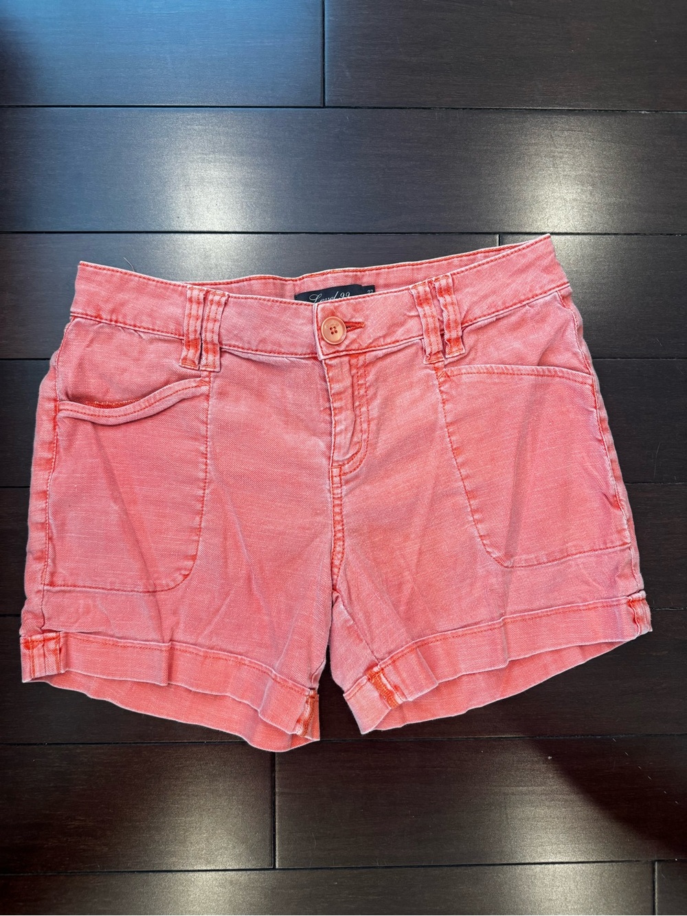 Women's Coral Pink Linen Blend Shorts from Anthropologie